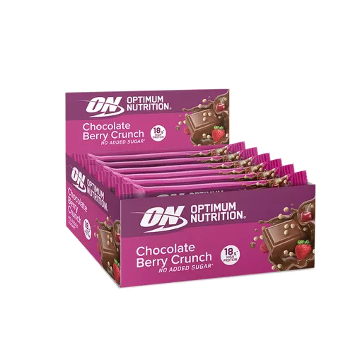 Optimum Nutrition Chocolate Berry Crunch Protein Bar - 18g high protein