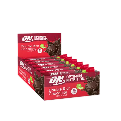 Optimum Nutrition Double Rich Chocolate Vegan Protein Bar - 18g high protein
