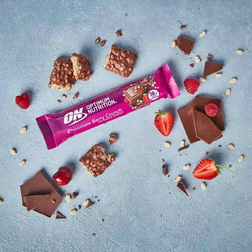 Optimum Nutrition Chocolate Berry Crunch Protein Bar - 18g high protein