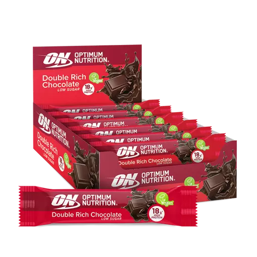 Optimum Nutrition Double Rich Chocolate Vegan Protein Bar - 18g high protein