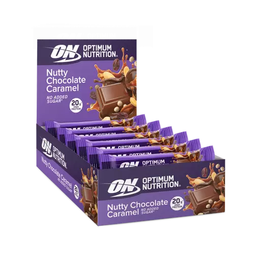 Optimum Nutrition Nutty Chocolate Caramel Protein Bar - 20g high protein