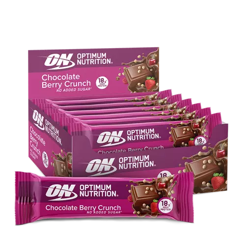 Optimum Nutrition Chocolate Berry Crunch Protein Bar - 18g high protein
