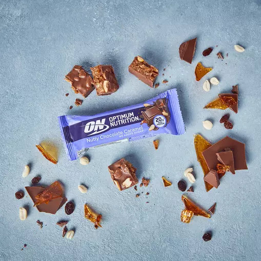Optimum Nutrition Nutty Chocolate Caramel Protein Bar - 20g high protein